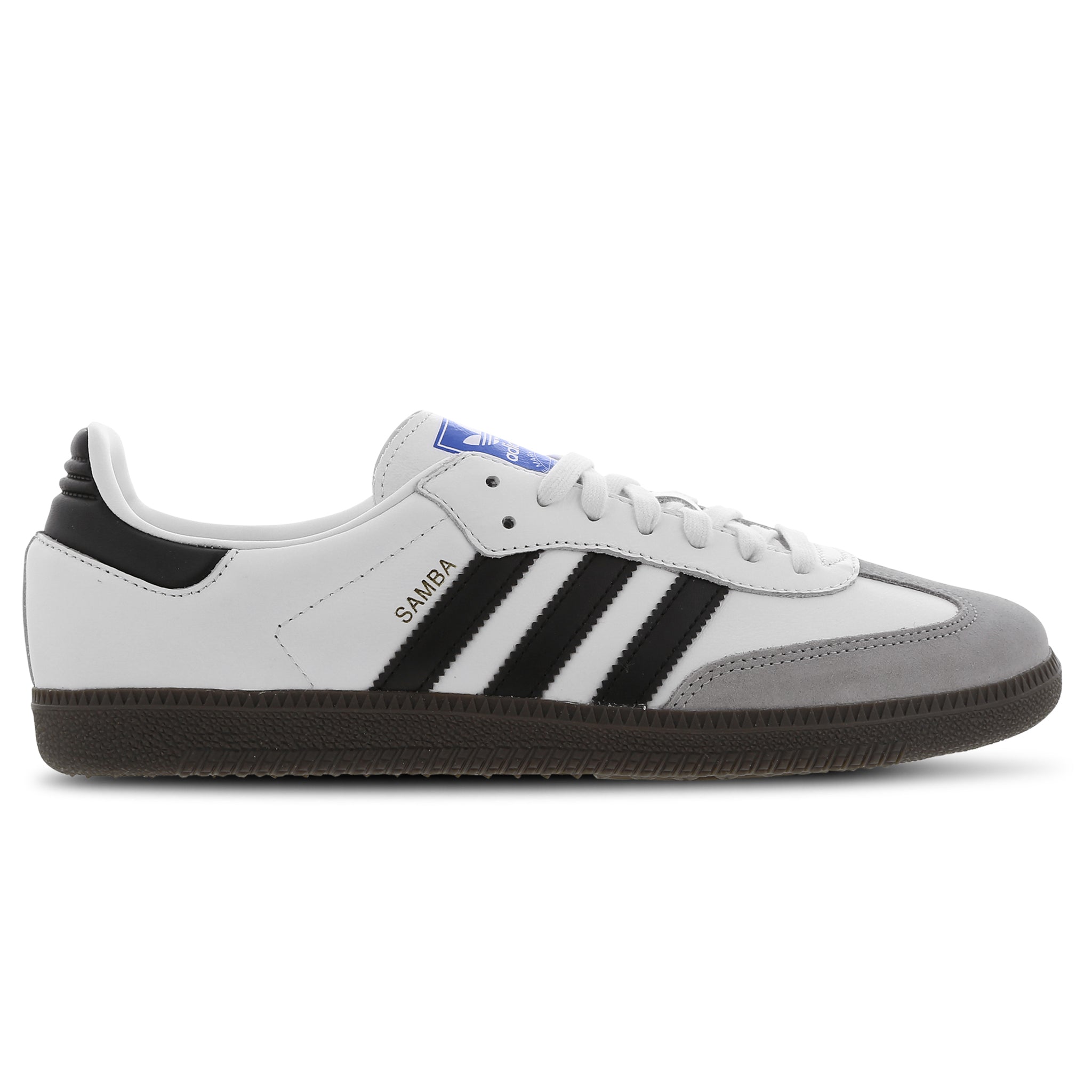 Side view of Adidas Samba OG Cloud White Core Black B75806